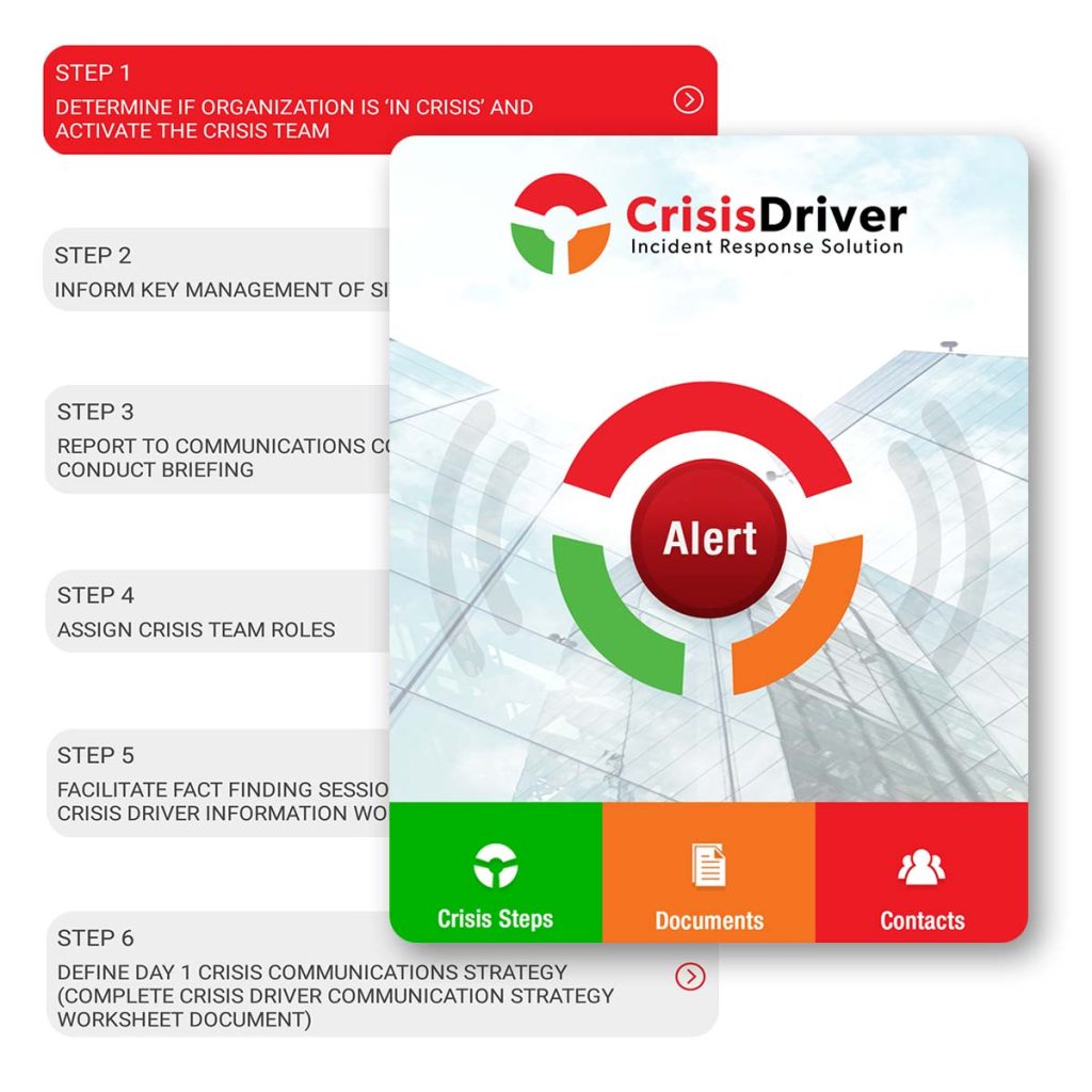 Crisis Driver Enterprise App Example Crisis Driver – App for incident response solutions for organizations